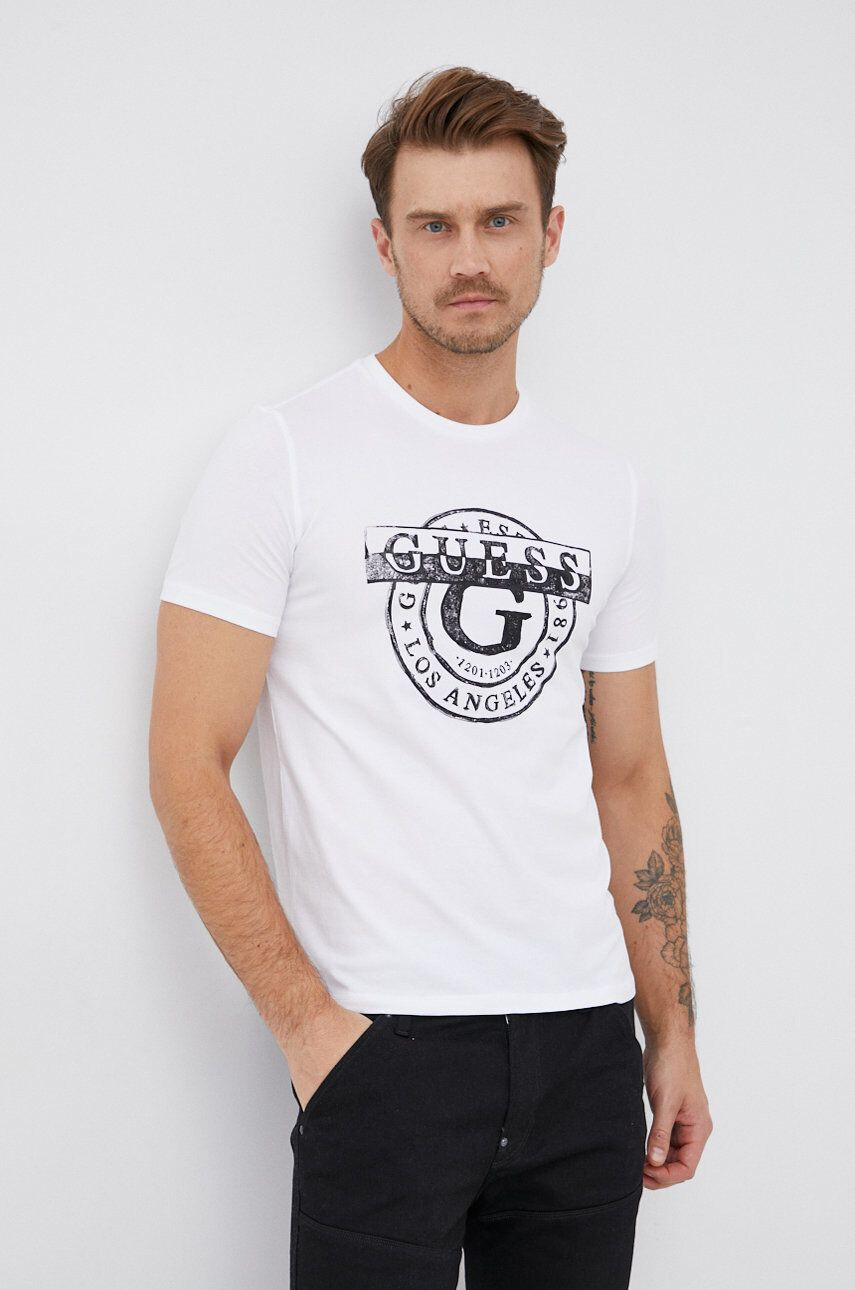 Guess t-shirt fehér férfi nyomott mintás - Pepit.hu