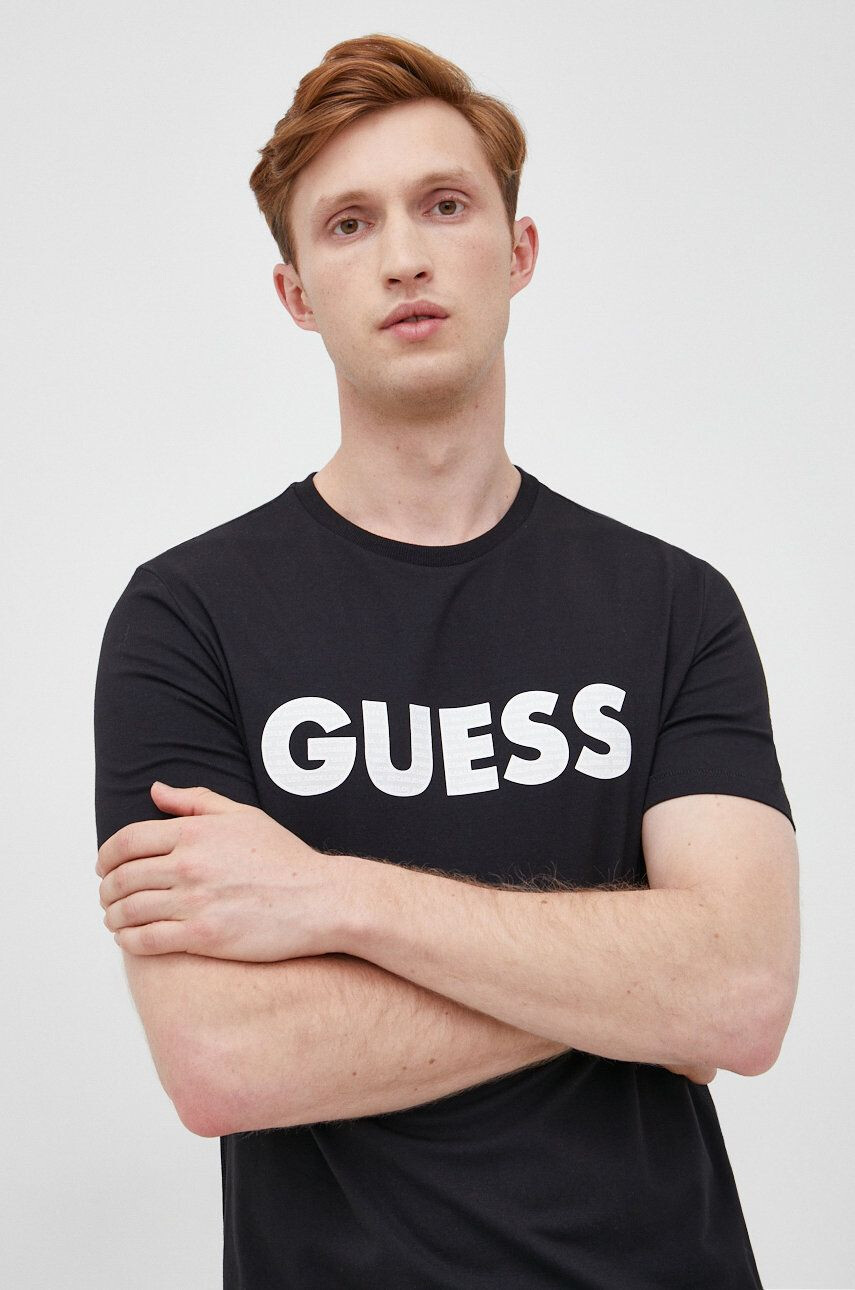 Guess t-shirt sötétkék férfi sima - Pepit.hu