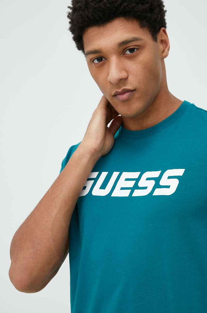 Guess t-shirt sötétkék férfi nyomott mintás - Pepit.hu