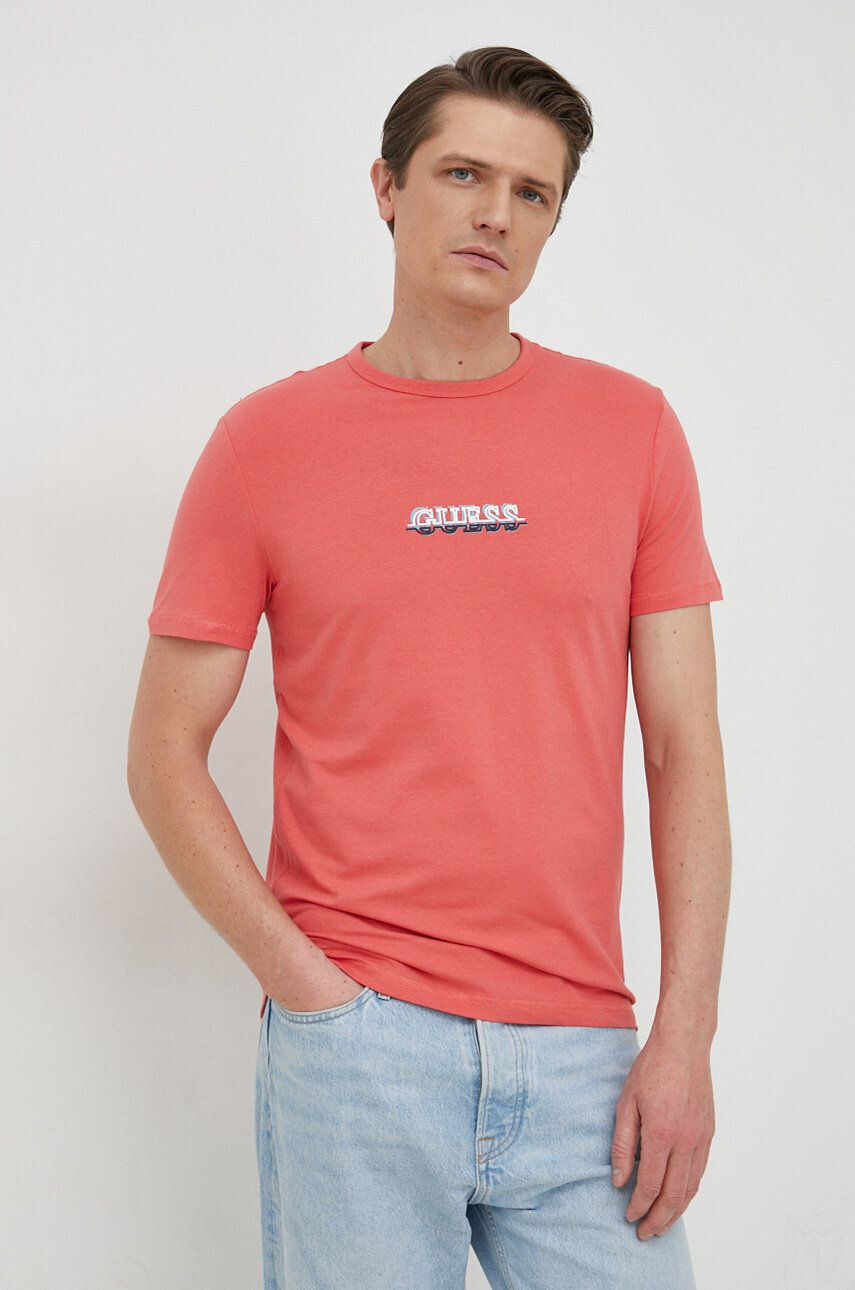 Guess t-shirt sötétkék férfi nyomott mintás - Pepit.hu