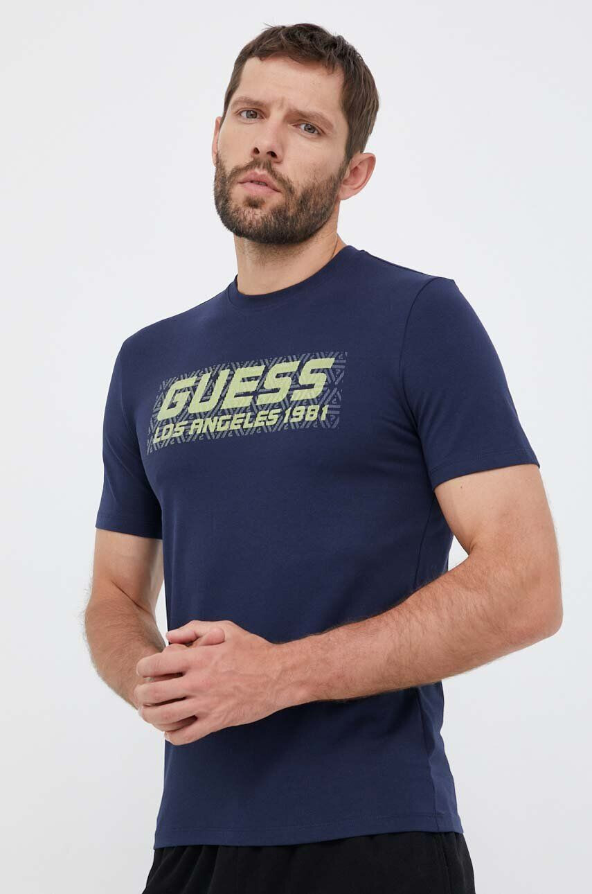 Guess t-shirt sötétkék férfi nyomott mintás - Pepit.hu