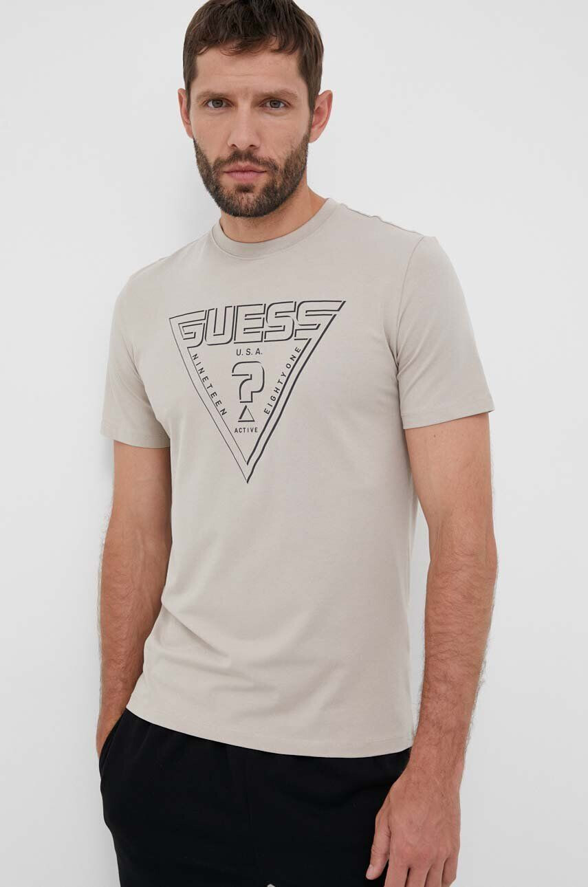 Guess t-shirt bézs férfi nyomott mintás - Pepit.hu