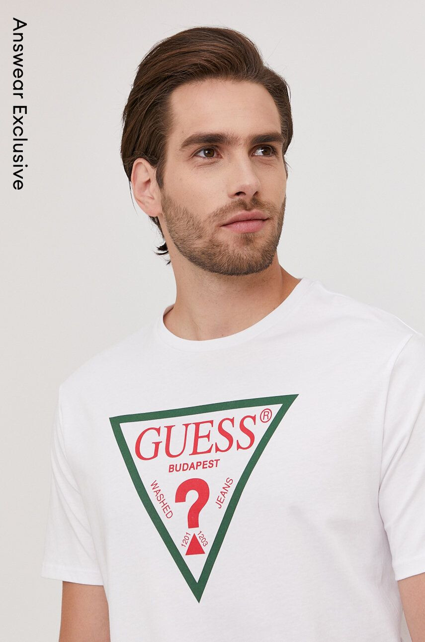 Guess t-shirt fehér férfi nyomott mintás - Pepit.hu