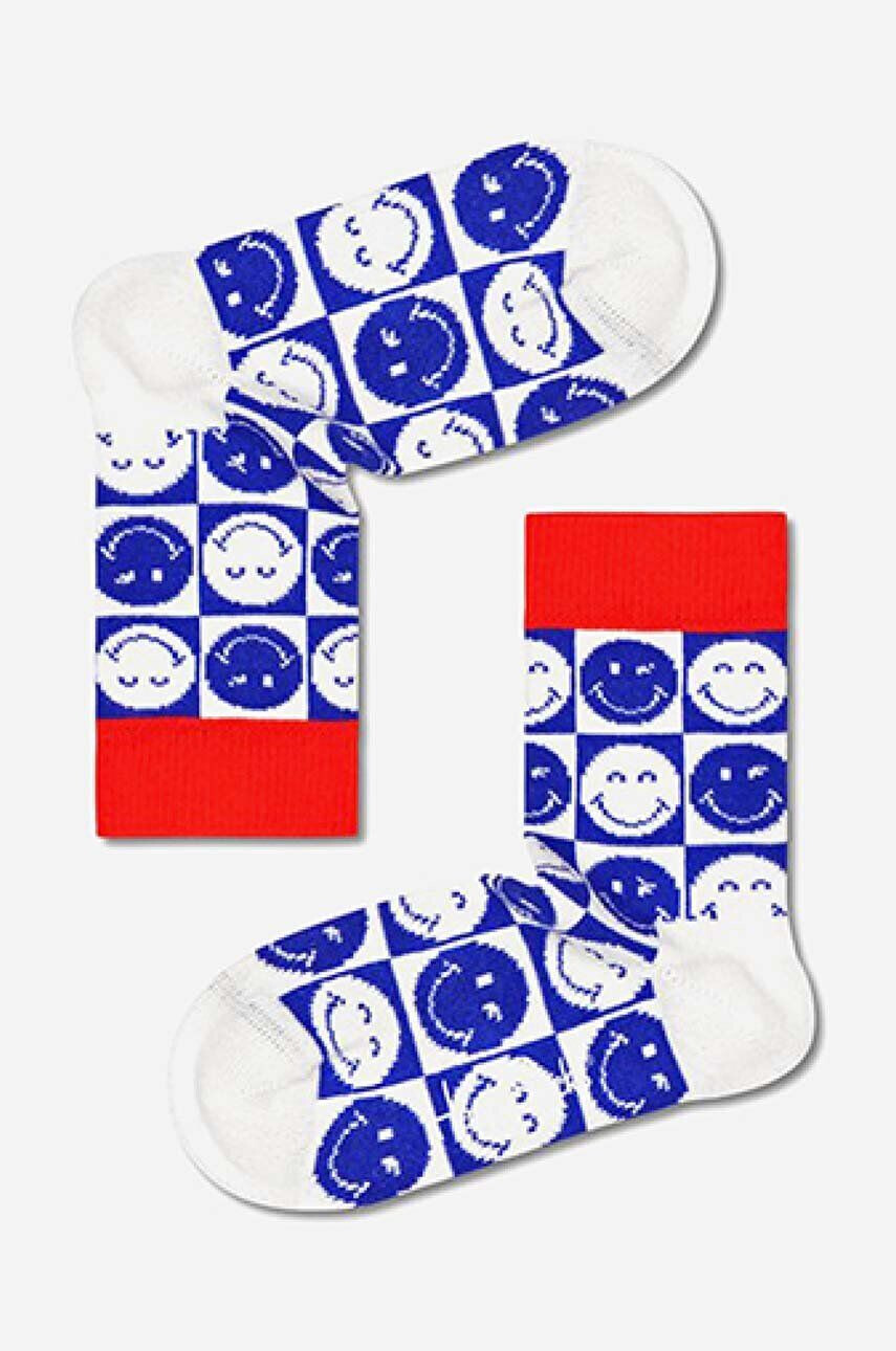 Happy Socks gyerek zokni Squared SmileyWorld fehér KSMY01-6300 - Pepit.hu