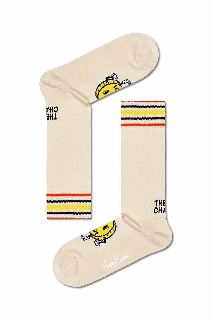 Happy Socks zokni Beige Happy Coin bézs - Pepit.hu