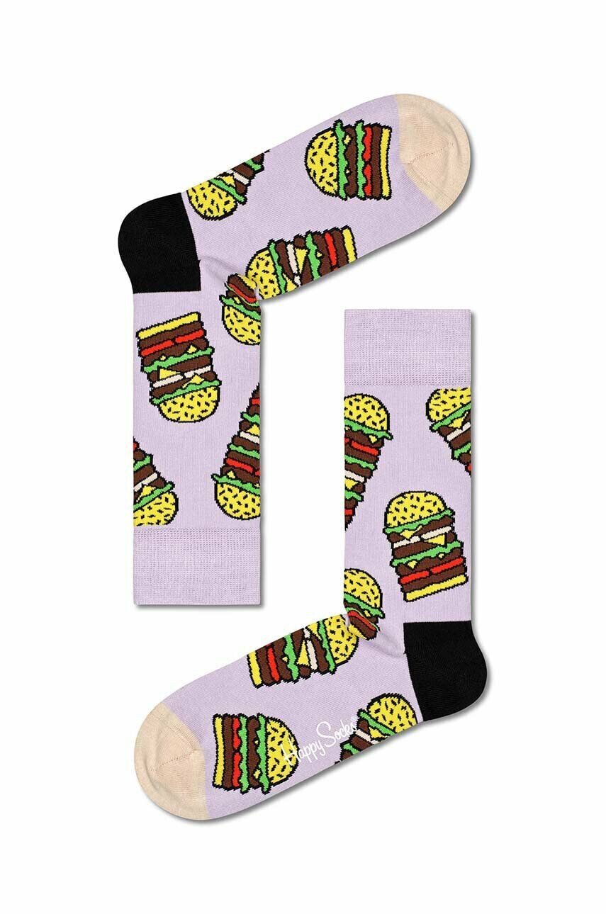 Happy Socks zokni Burger lila - Pepit.hu