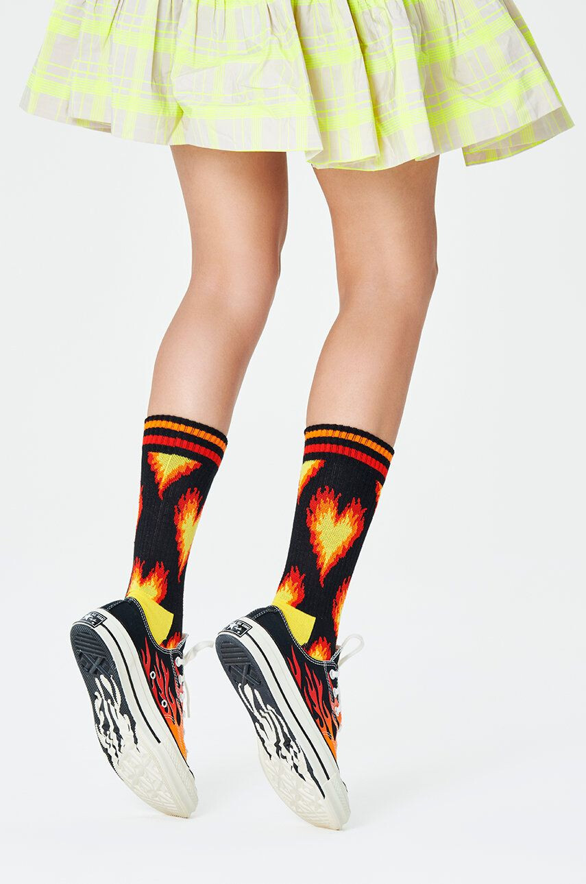 Happy Socks Zokni Burning Heart Thin Crew - Pepit.hu