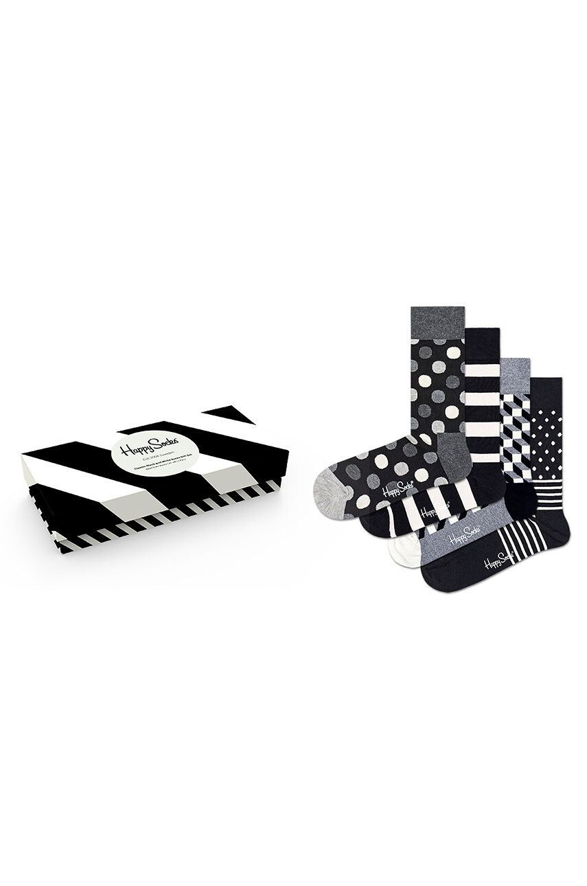 Happy Socks Zokni Classic Black & White (4-pár) - Pepit.hu