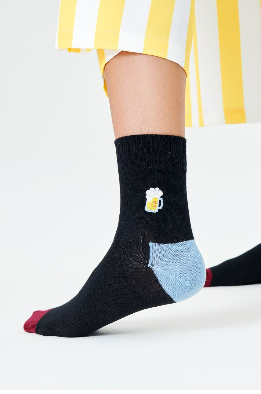 Happy Socks Zokni Embroidery Beer Half Crew - Pepit.hu