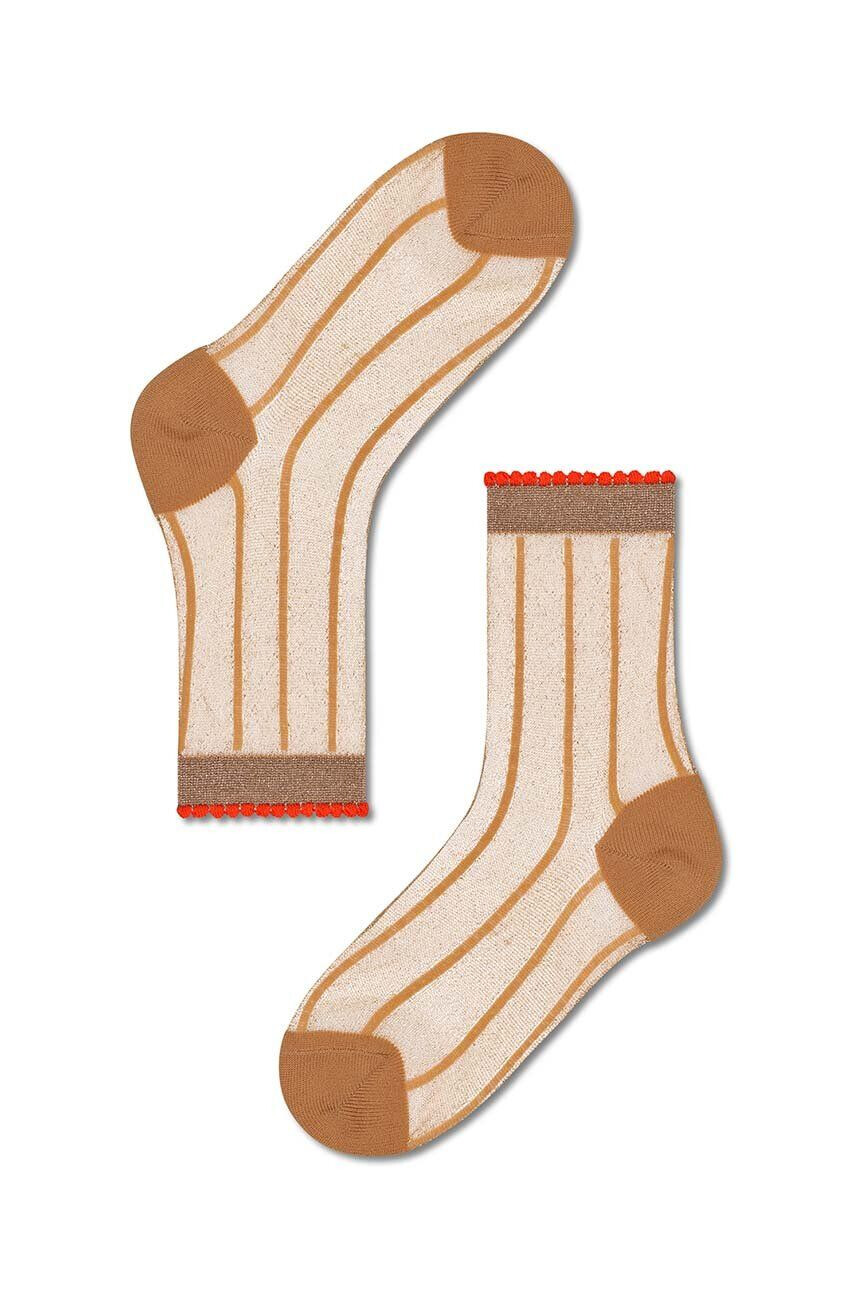 Happy Socks zokni Light Brown Lilly Ankle bézs - Pepit.hu