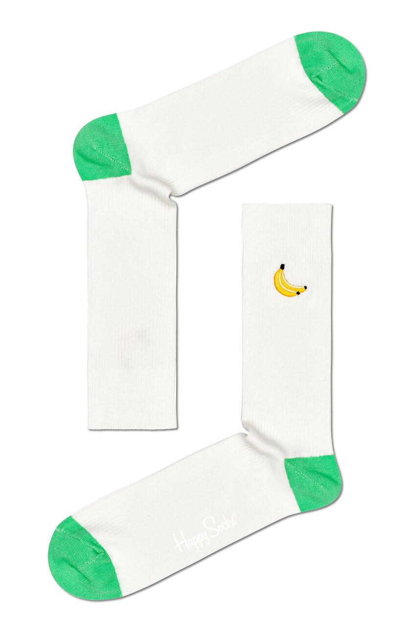 Happy Socks Zokni Ribbed Embroidery Banana - Pepit.hu