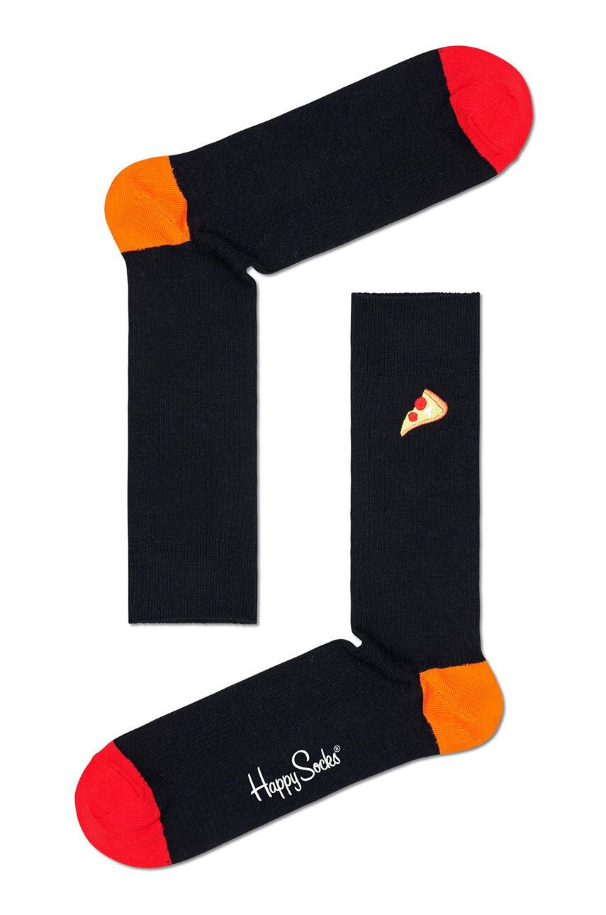 Happy Socks Zokni Ribbed Embroidery Pizza - Pepit.hu