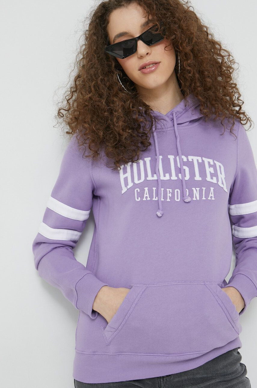 Hollister Co. felső lila női nyomott mintás kapucnis - Pepit.hu