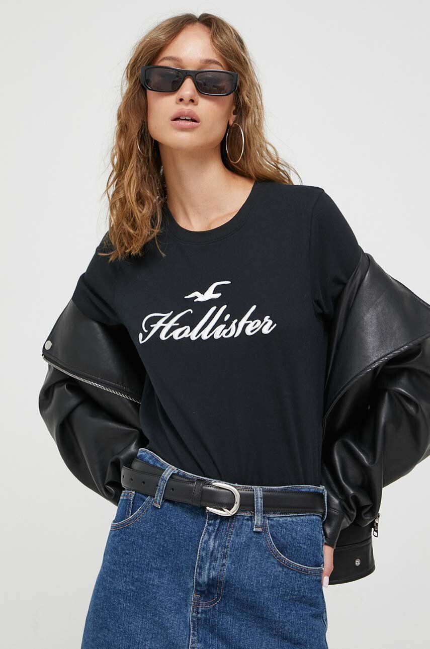 Hollister Co. pamut póló fekete - Pepit.hu