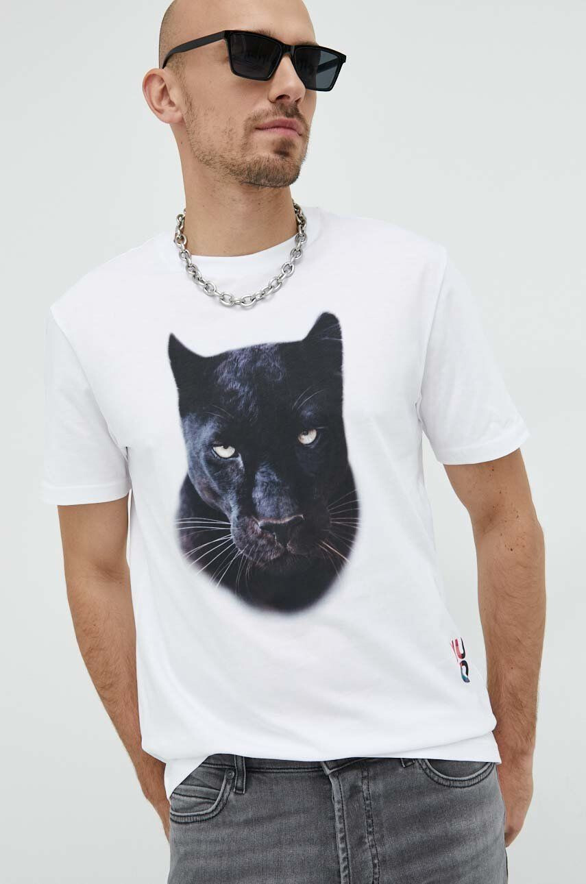 Hugo t-shirt fehér férfi nyomott mintás - Pepit.hu