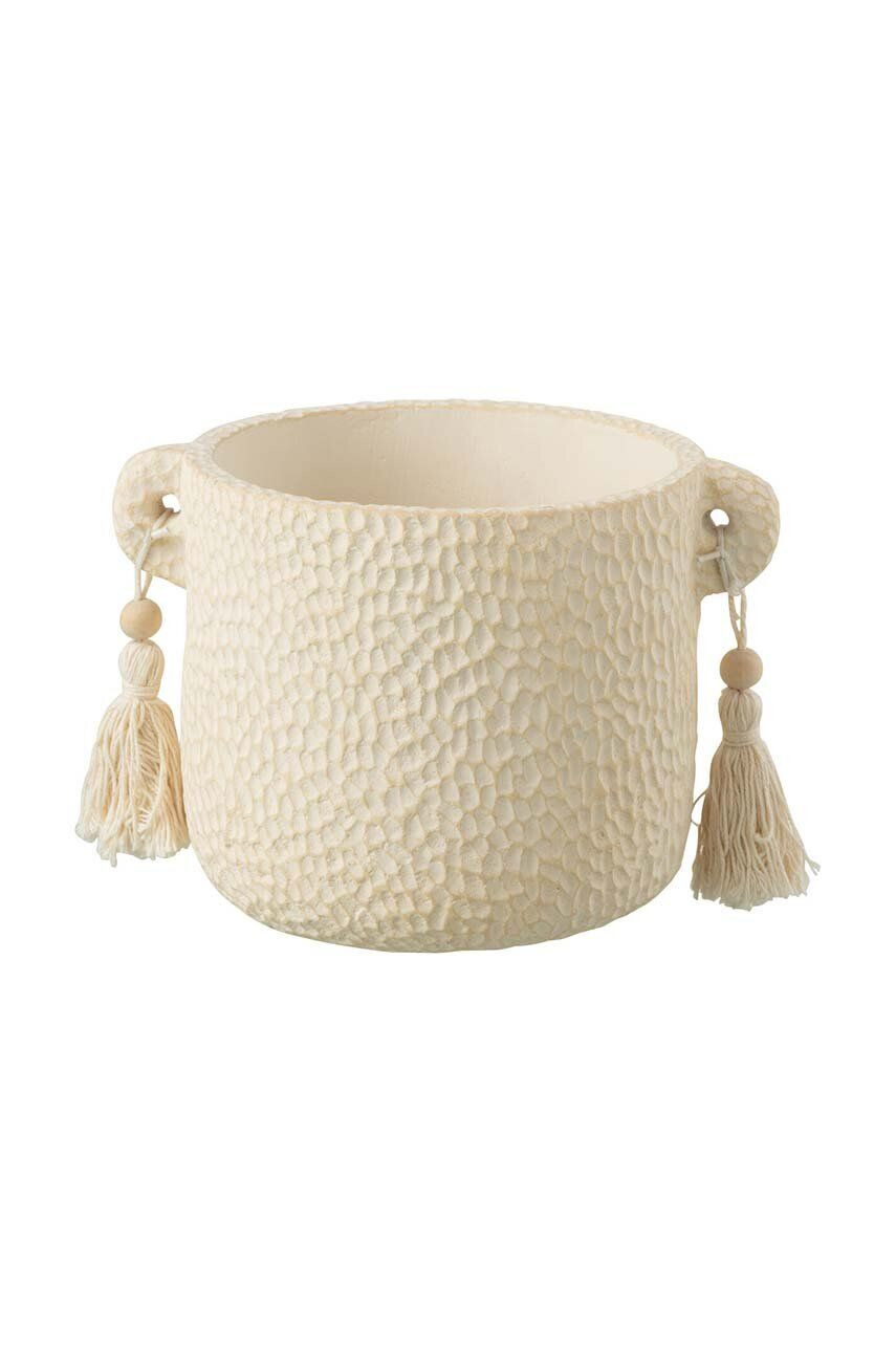 J-Line virágcserép Tassel Ceramic Cream Small - Pepit.hu