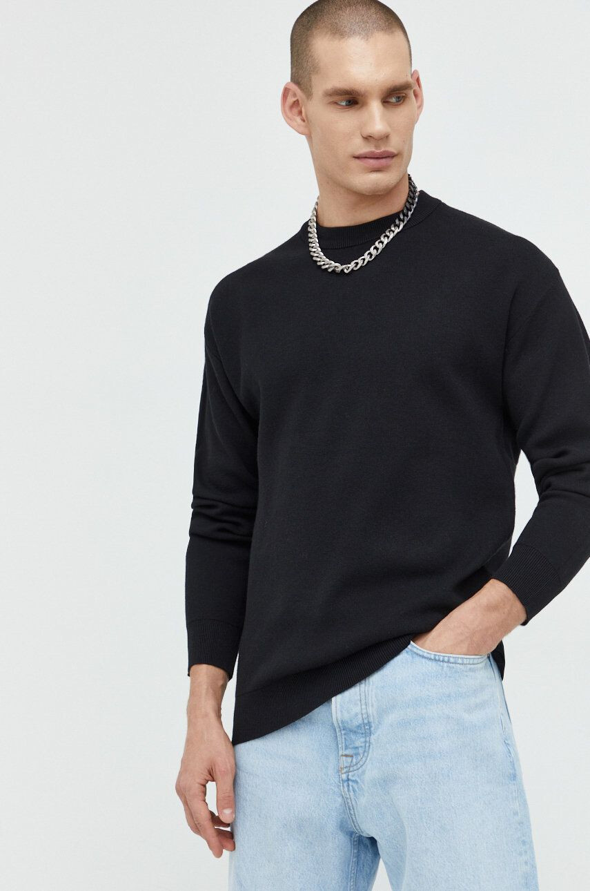 Jack & Jones gyapjúkeverék pulóver Jorkeegan könnyű férfi fekete - Pepit.hu