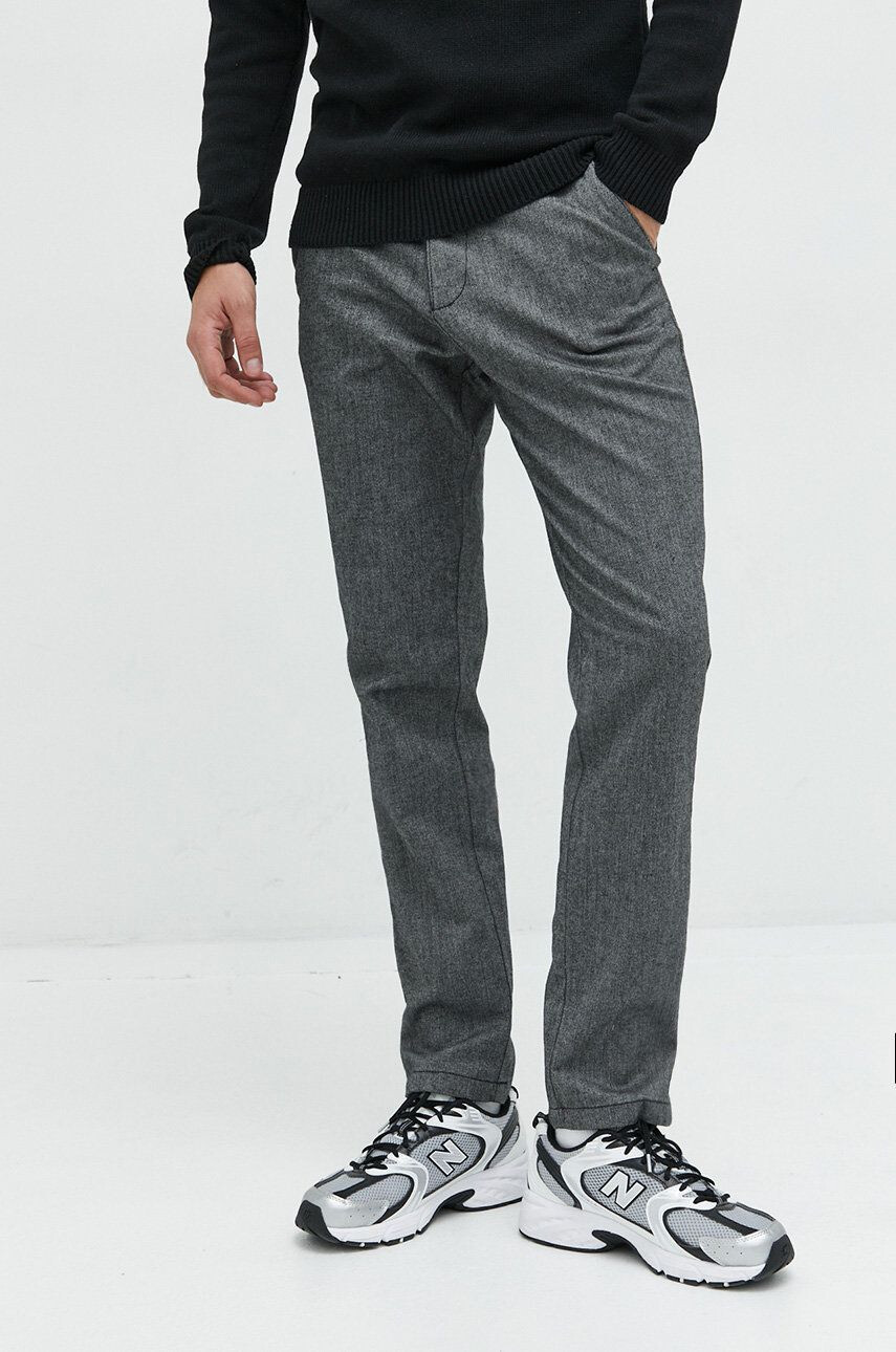 Jack & Jones nadrág JPSTOLLIE JJMILO DEK férfi szürke egyenes 12220445 - Pepit.hu