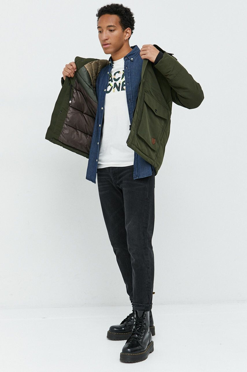 Jack & Jones parka zöld férfi téli - Pepit.hu