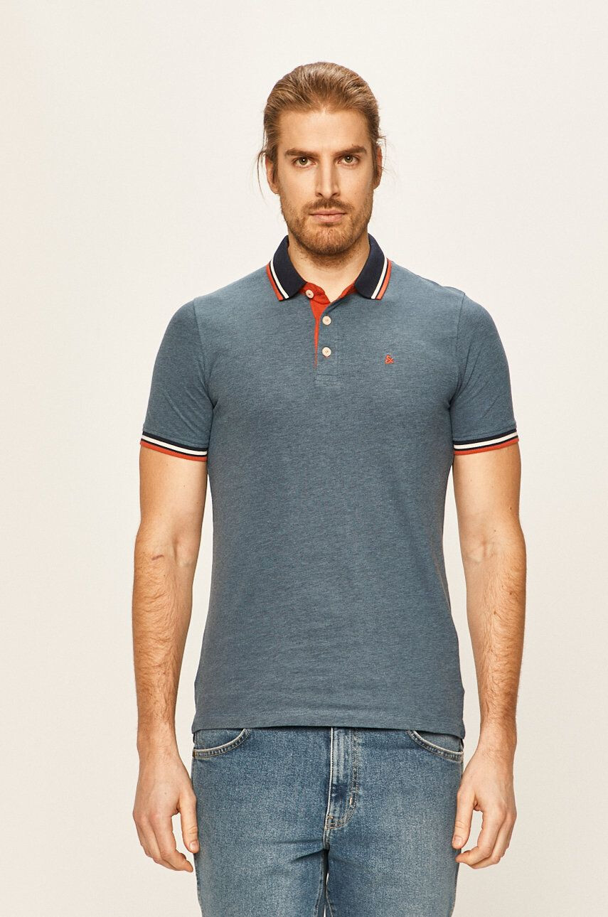 Jack & Jones poló kék sima - Pepit.hu