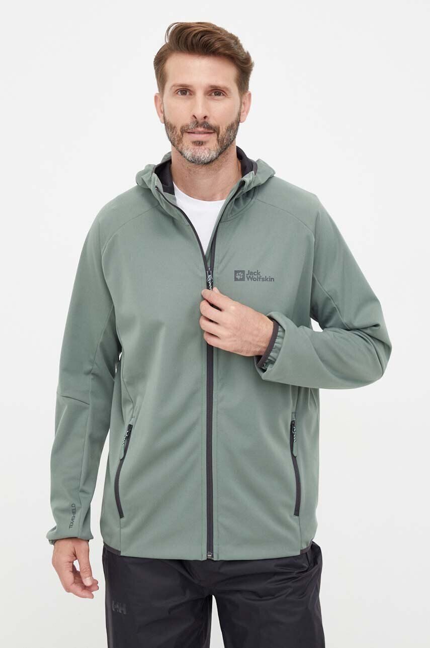 Jack Wolfskin szabadidős kabát Feldberg Hoody zöld - Pepit.hu