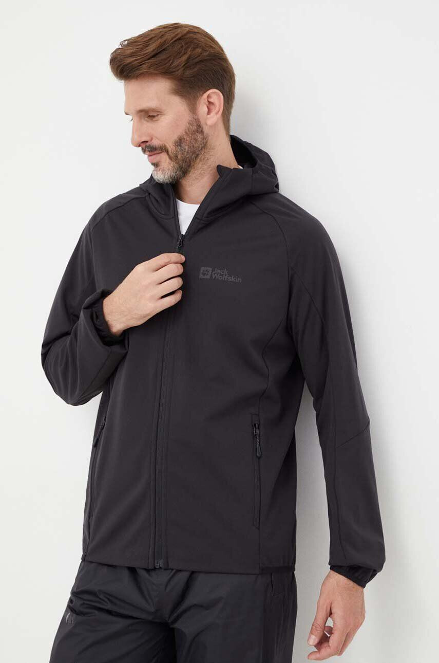 Jack Wolfskin szabadidős kabát Feldberg Hoody fekete - Pepit.hu