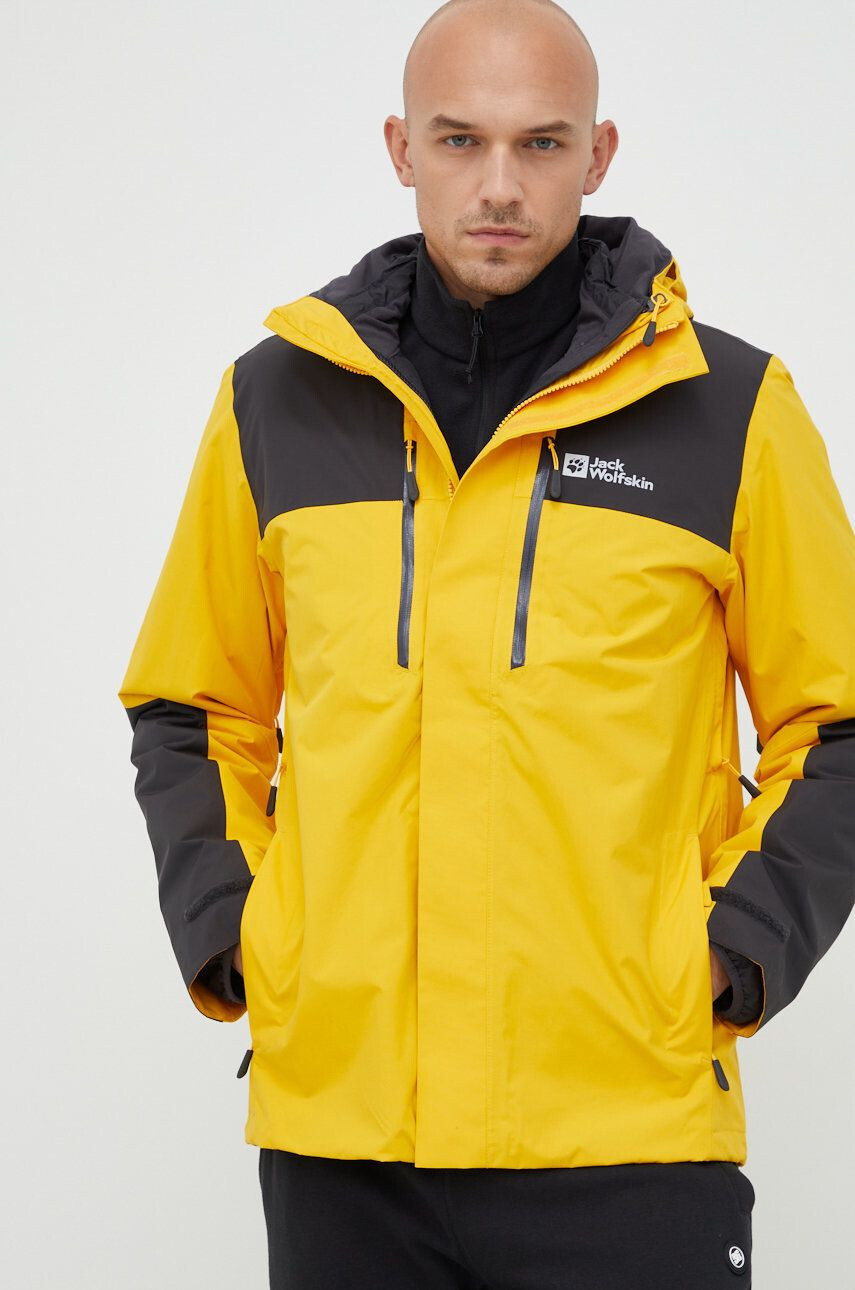 Jack Wolfskin szabadidős kabát Jasper 3in1 sárga - Pepit.hu