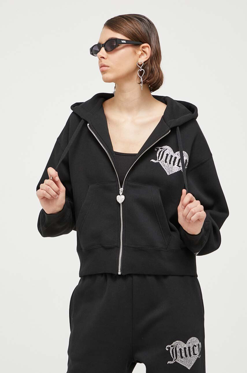 Juicy Couture felső fekete női nyomott mintás kapucnis - Pepit.hu