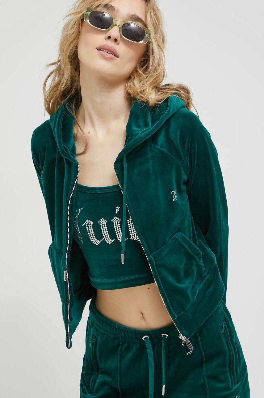 Juicy Couture felső Madison lila női nyomott mintás kapucnis - Pepit.hu