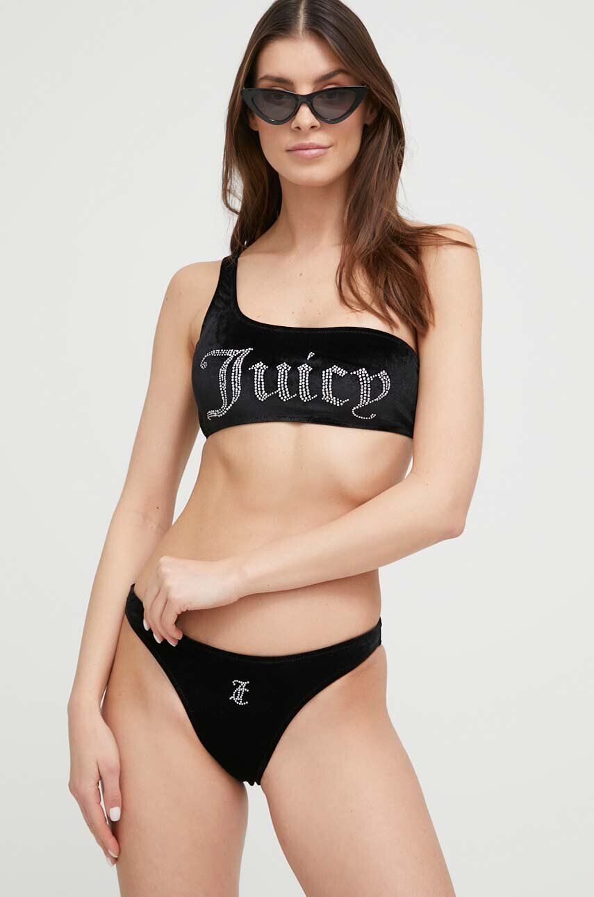 Juicy Couture kétrészes fürdőruha Jocelyn Diamente fekete puha kosaras - Pepit.hu