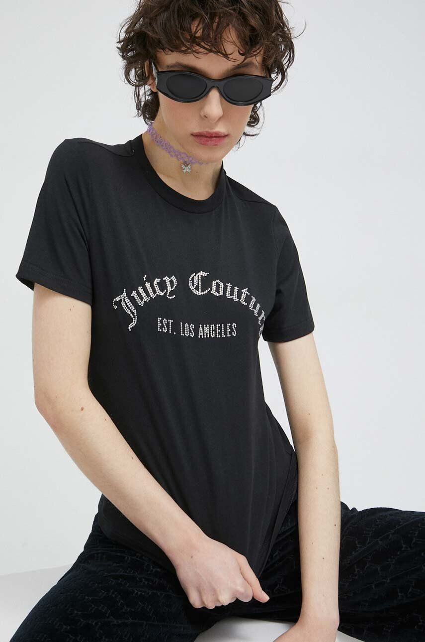 Juicy Couture pamut póló fekete - Pepit.hu