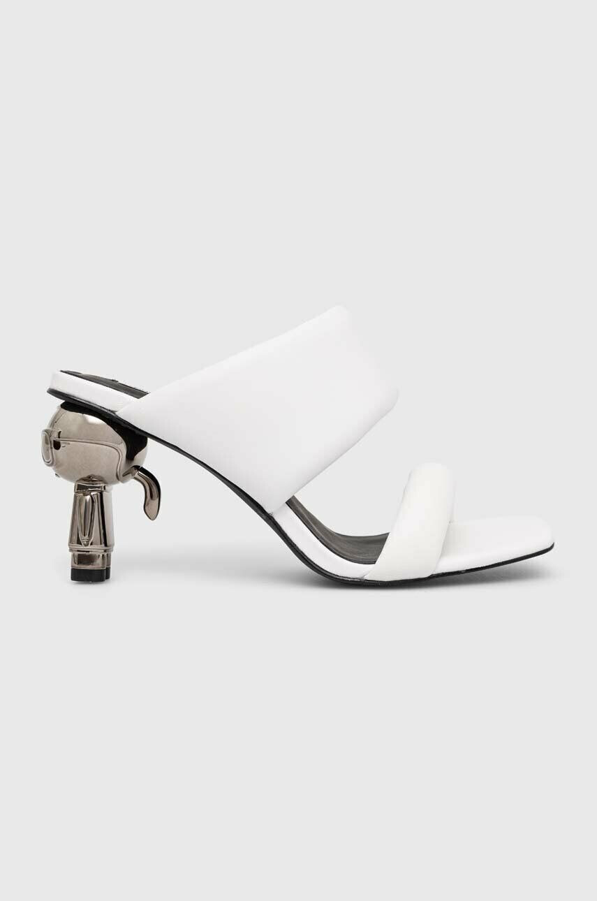 Karl Lagerfeld bőr papucs IKON HEEL fehér női magassarkú KL39005 - Pepit.hu