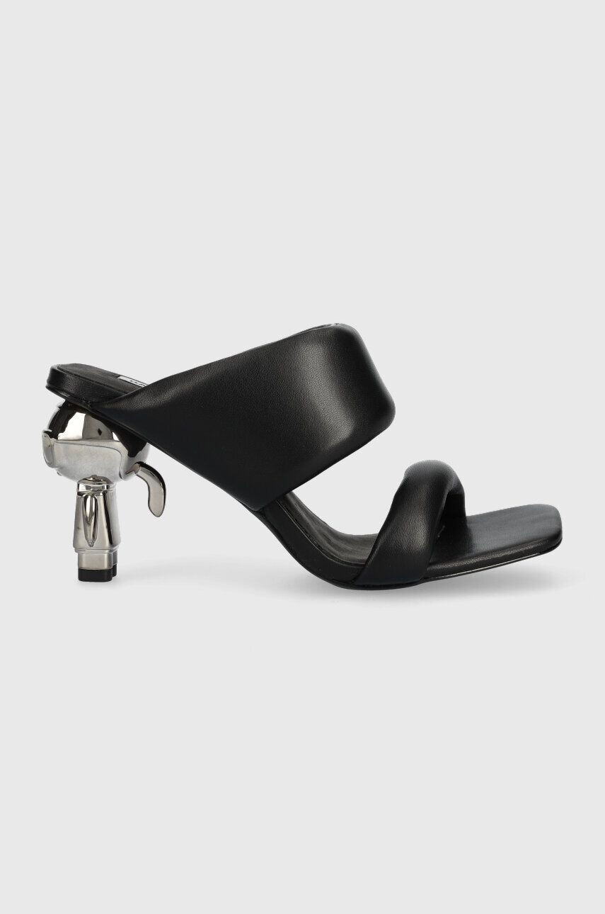 Karl Lagerfeld bőr papucs IKON HEEL fekete női magassarkú KL39005 - Pepit.hu