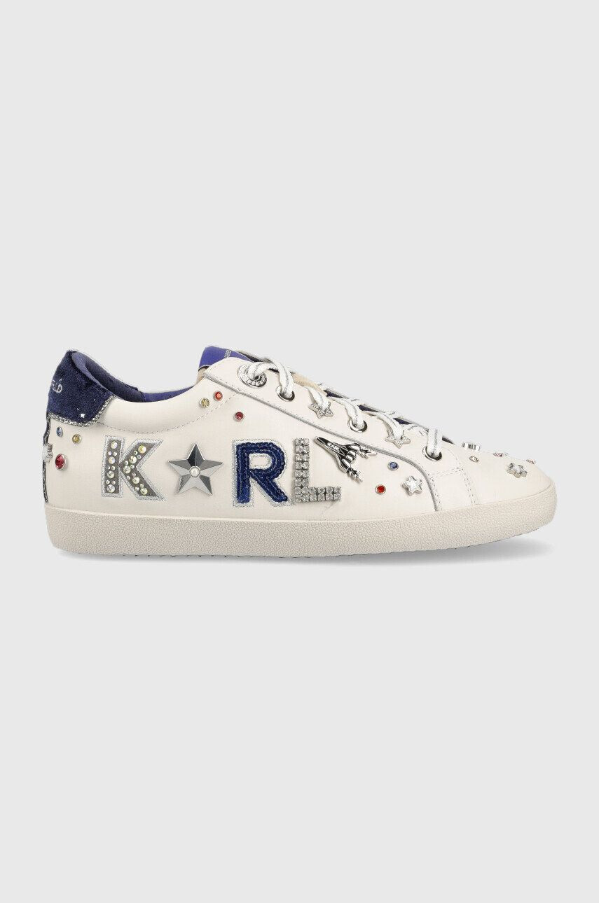 Karl Lagerfeld bőr sportcipő KL60118 SKOOL fehér - Pepit.hu