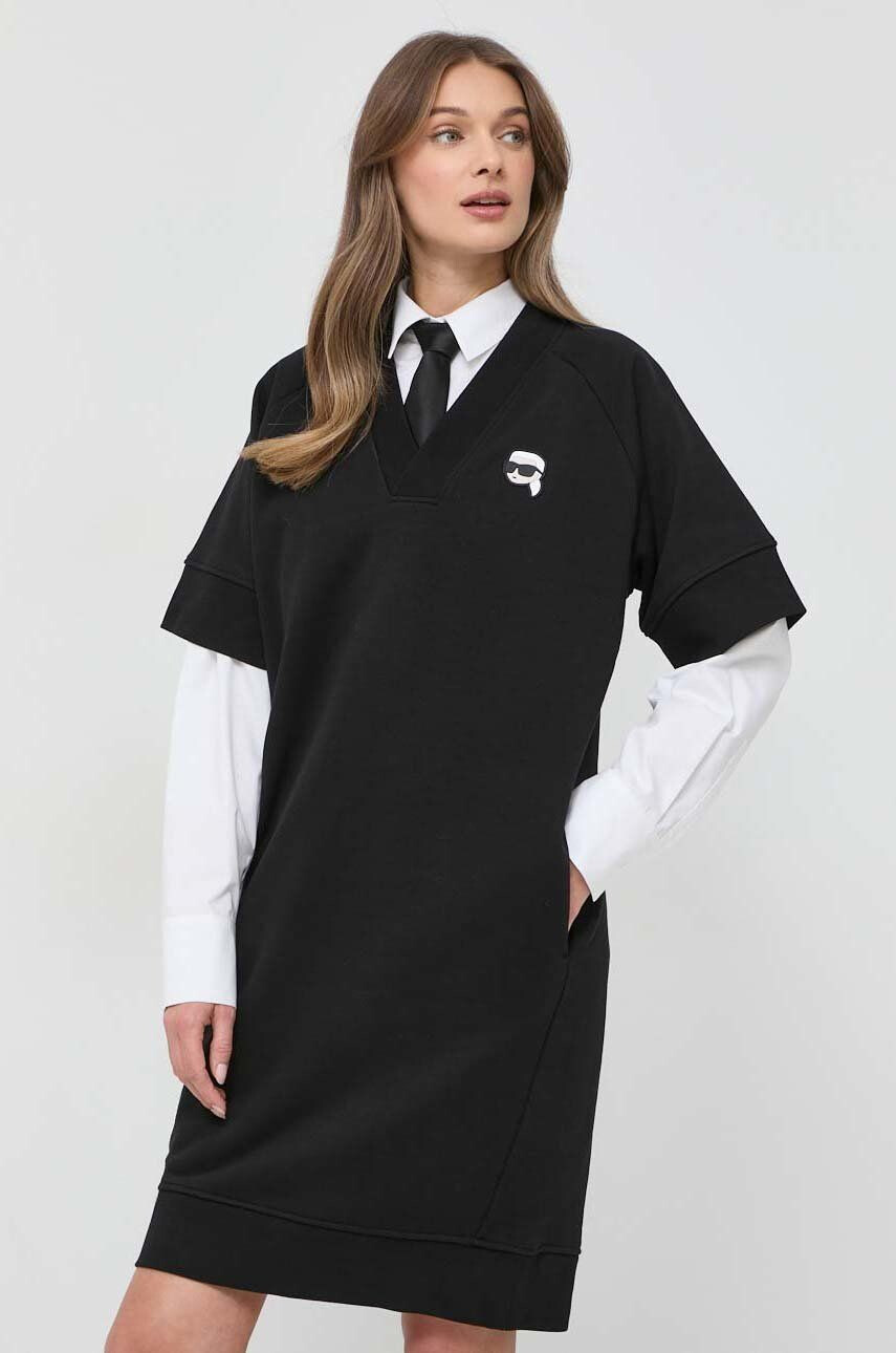 Karl Lagerfeld ruha fekete mini oversize - Pepit.hu