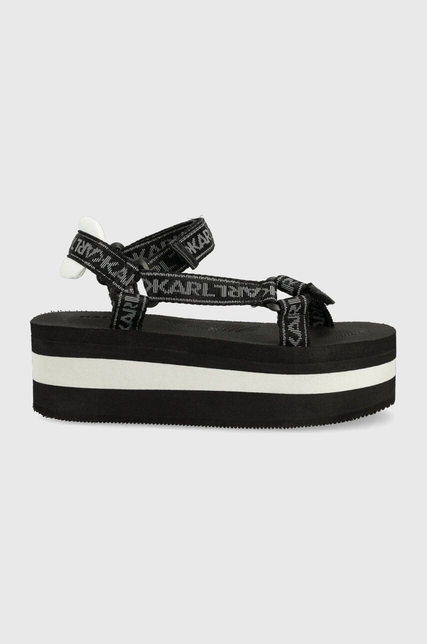 Karl Lagerfeld szandál VELOCITA HI WEDGE fekete női platformos KL82900 - Pepit.hu