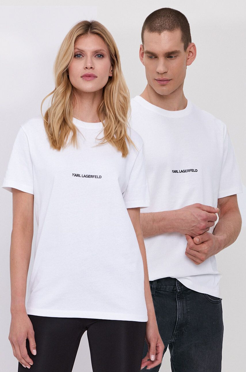 Karl Lagerfeld t-shirt fehér sima - Pepit.hu