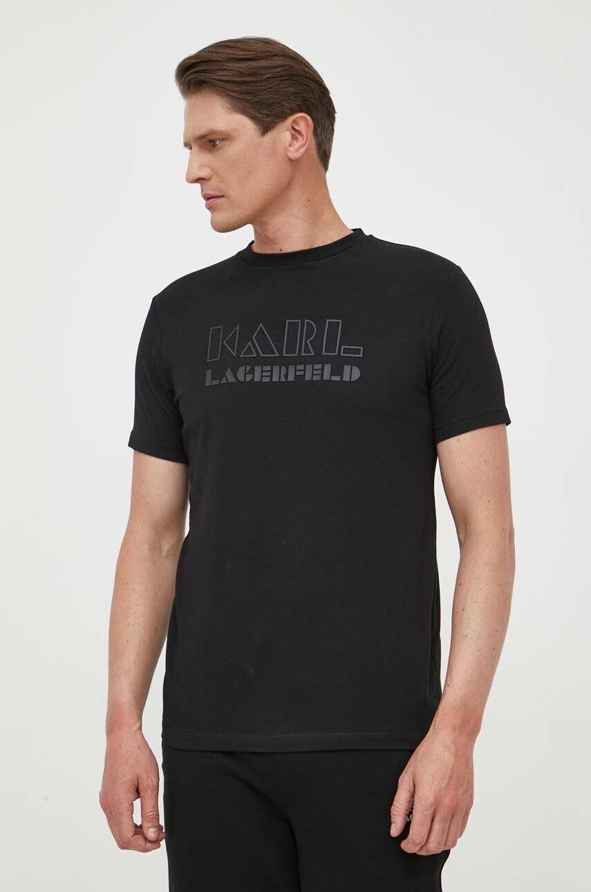 Karl Lagerfeld t-shirt fekete férfi mintás - Pepit.hu