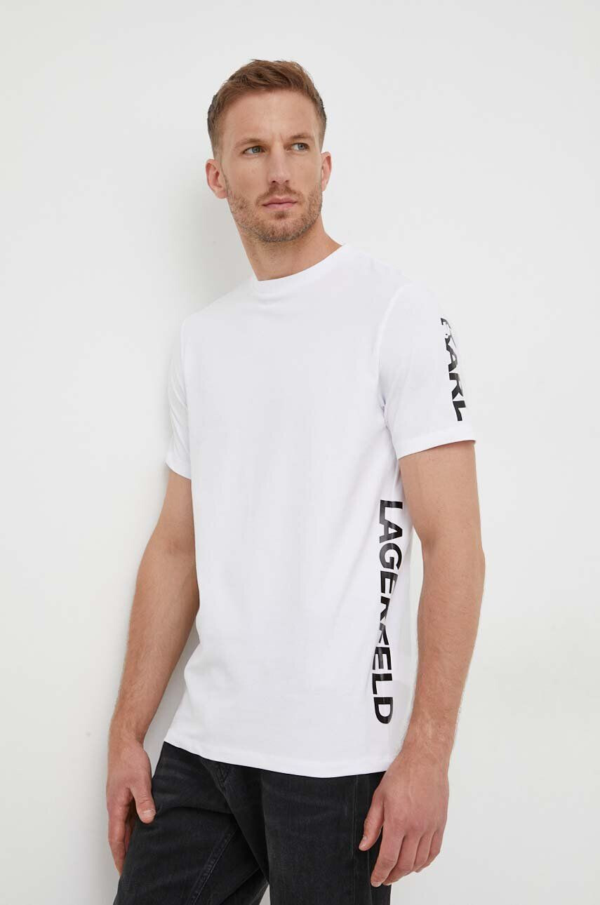 Karl Lagerfeld t-shirt fehér férfi nyomott mintás - Pepit.hu