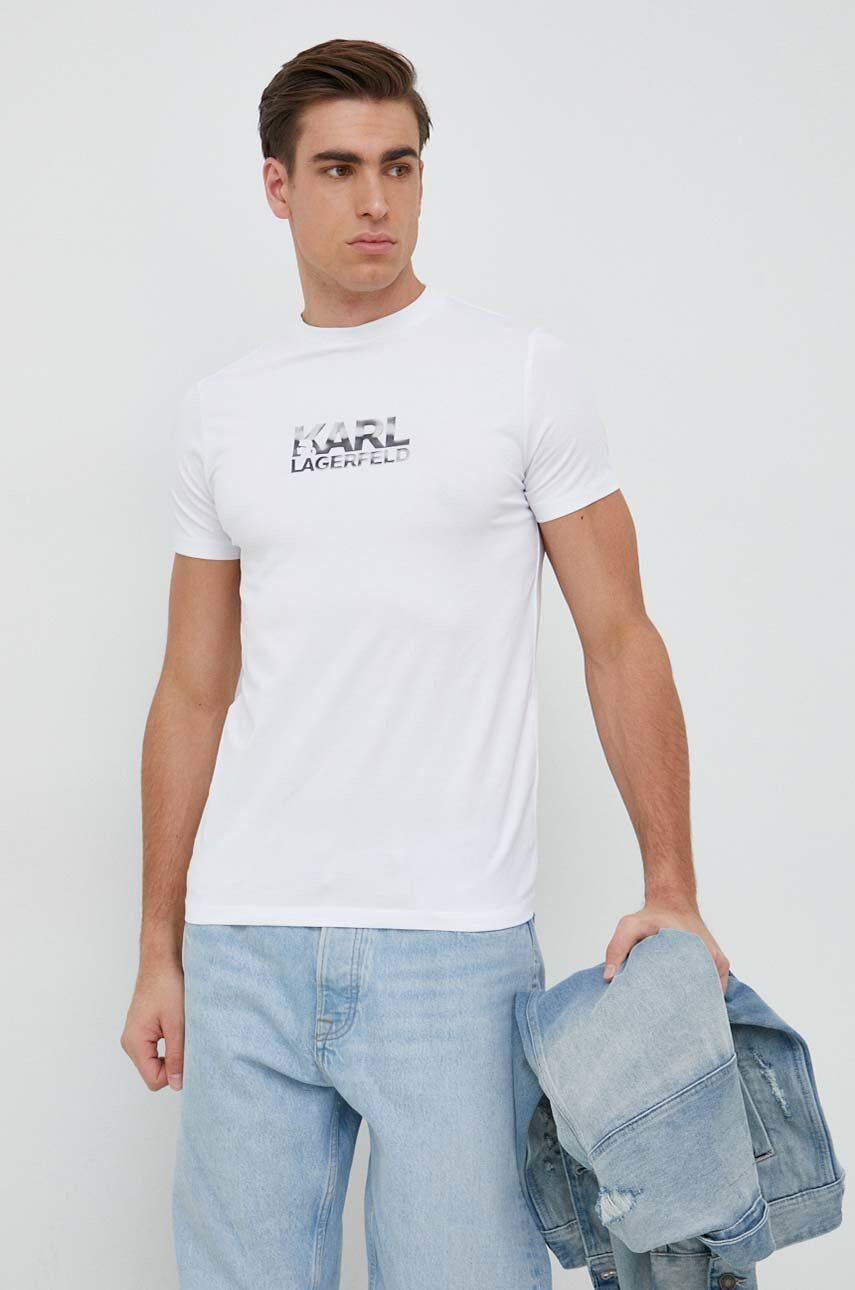 Karl Lagerfeld t-shirt fehér férfi mintás - Pepit.hu