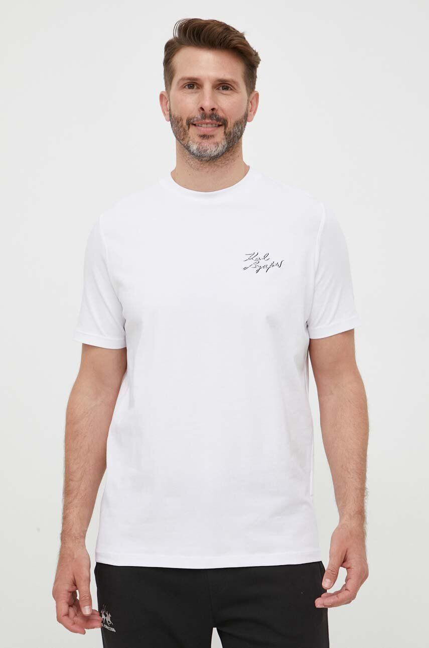 Karl Lagerfeld t-shirt fehér férfi nyomott mintás - Pepit.hu