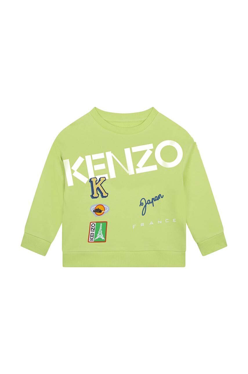 Kenzo kids gyerek melegítőfelső pamutból zöld nyomott mintás - Pepit.hu