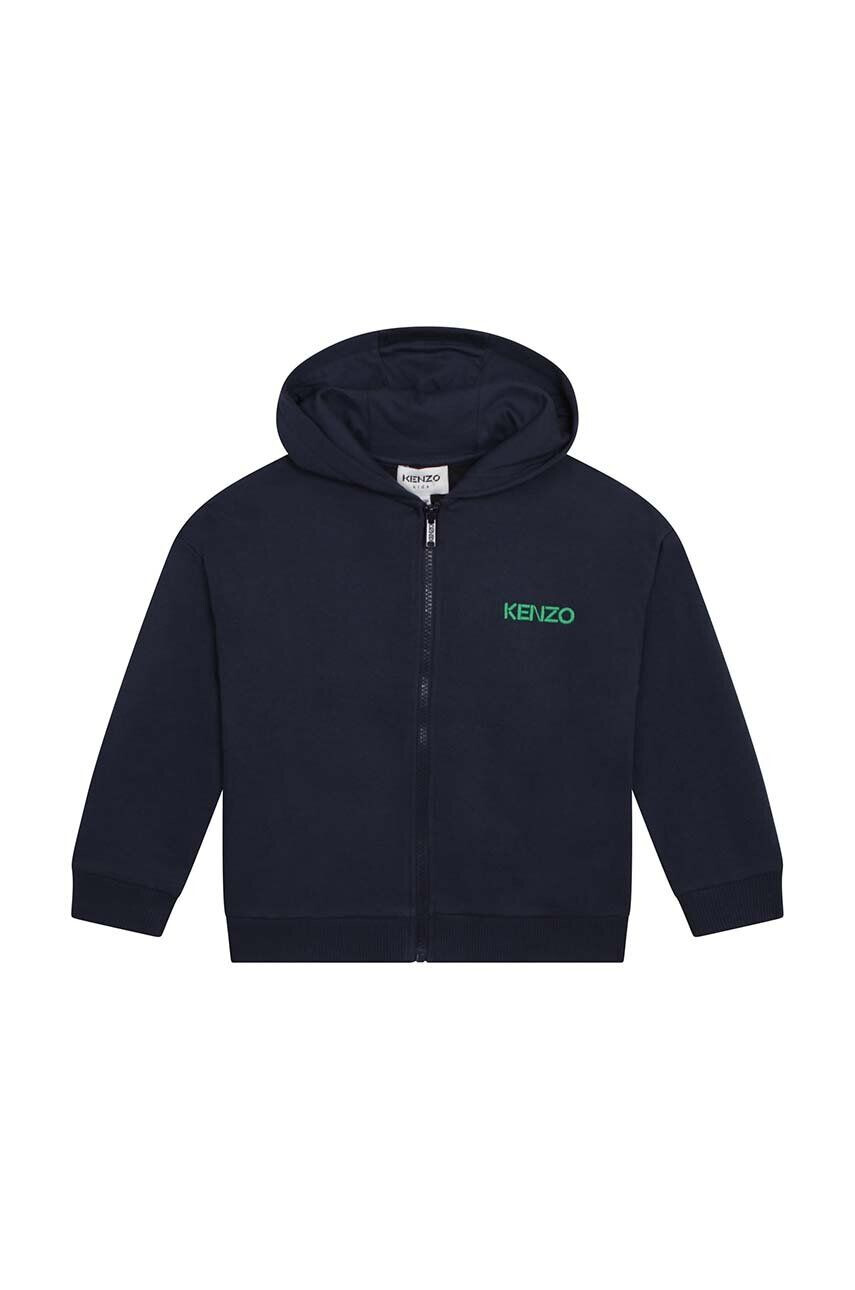 Kenzo kids gyerek melegítőfelső pamutból sötétkék nyomott mintás kapucnis - Pepit.hu