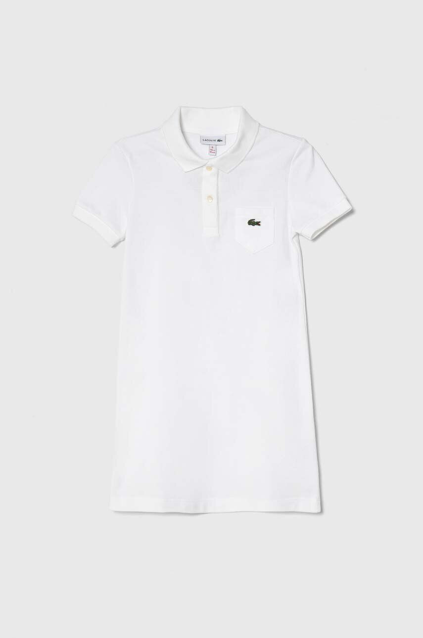 Lacoste gyerek pamutruha EJ2816 001 fehér mini egyenes - Pepit.hu