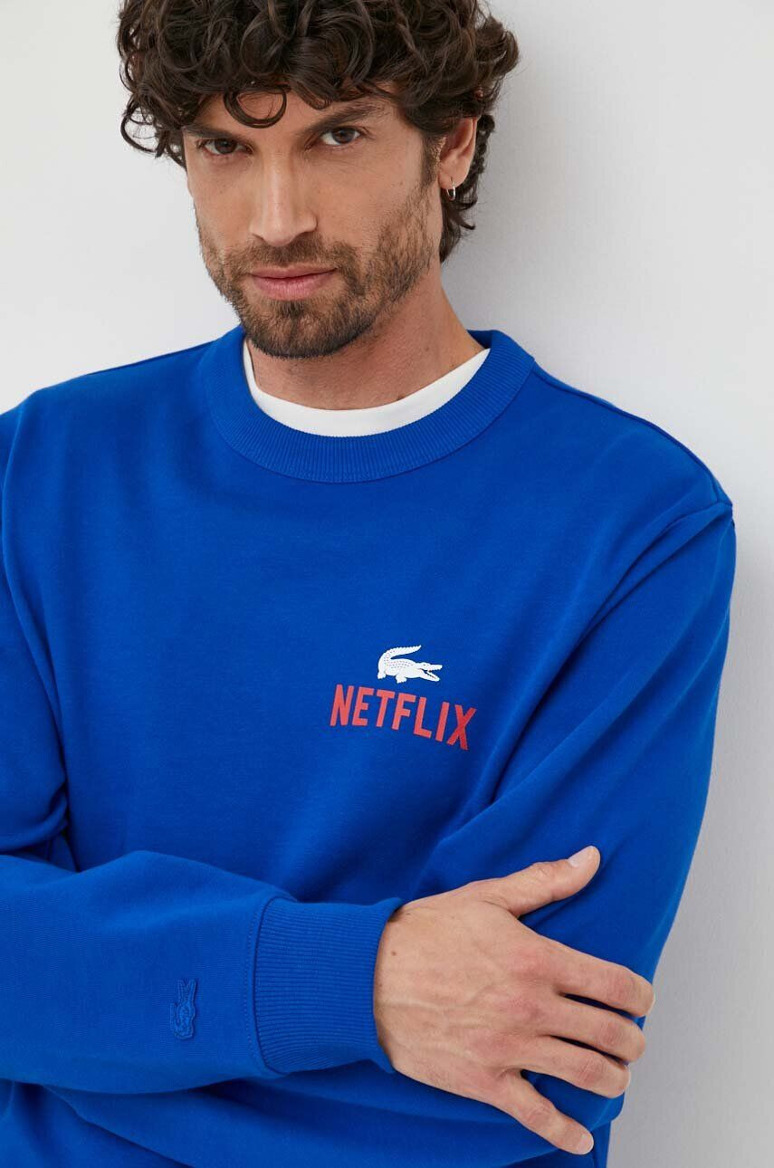 Lacoste pamut melegítőfelső x Netflix sötétkék férfi mintás - Pepit.hu