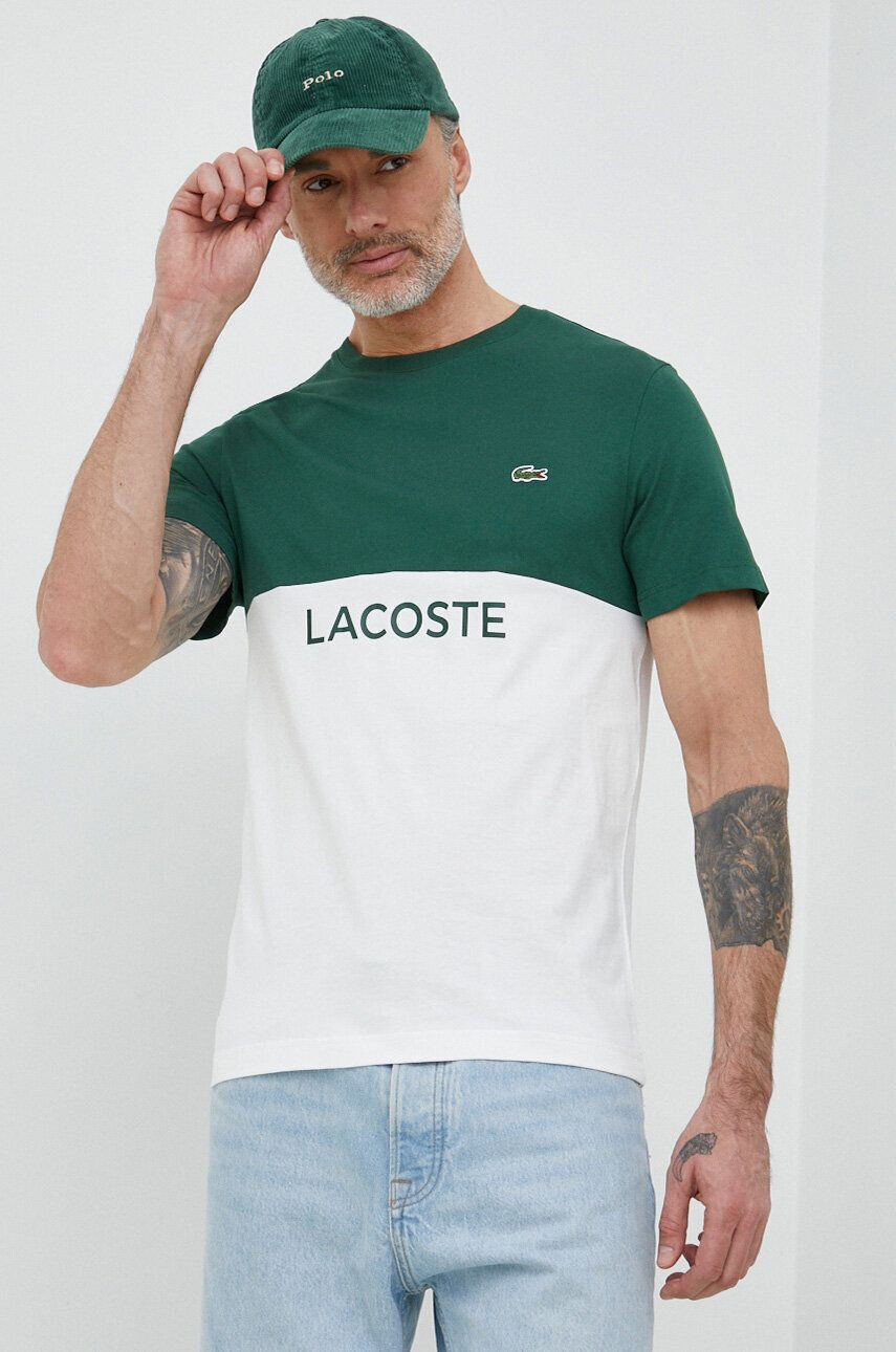 Lacoste pamut póló sötétkék nyomott mintás - Pepit.hu