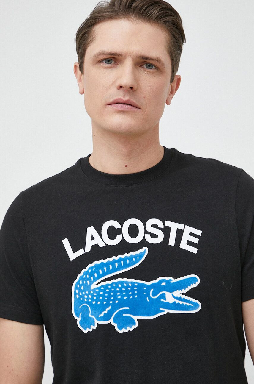 Lacoste pamut póló fekete nyomott mintás - Pepit.hu