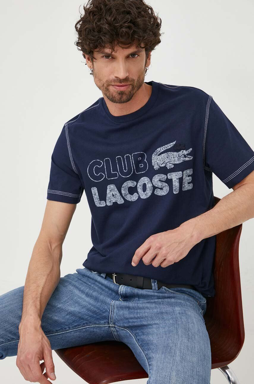 Lacoste pamut póló sötétkék mintás - Pepit.hu