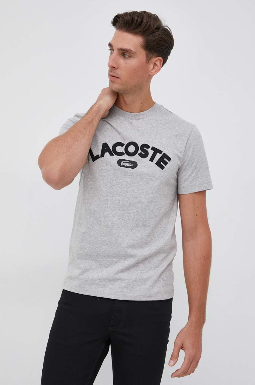 Lacoste pamut póló szürke nyomott mintás - Pepit.hu