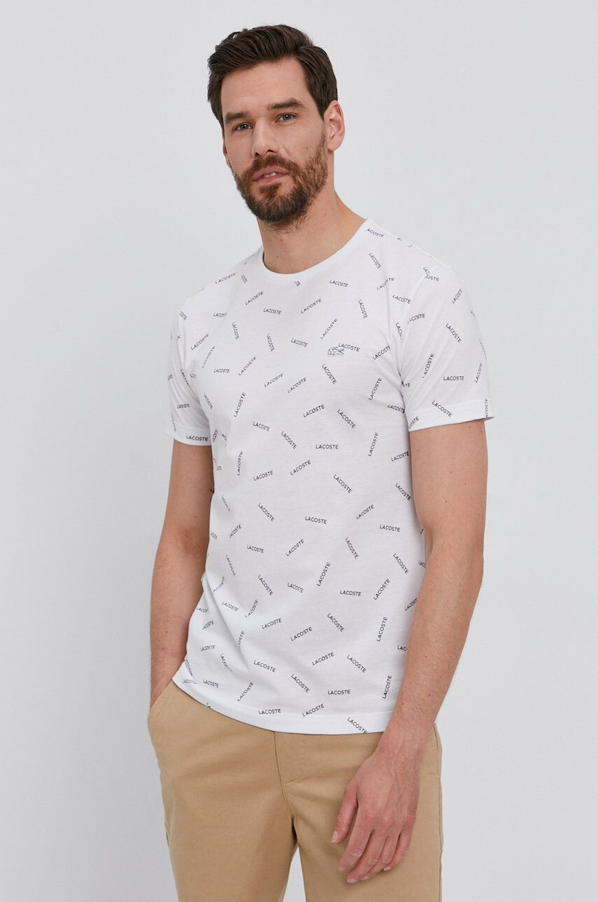 Lacoste t-shirt fehér férfi nyomott mintás - Pepit.hu